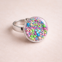 Ring glass caviar multicolour