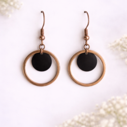 Oorbellen “rose gold & black”