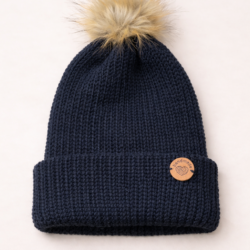Muts met pompon Navy Blue