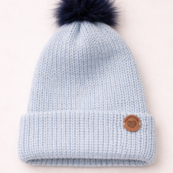 Muts met pompon Sky Blue